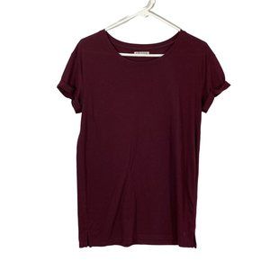 Awake Womens Red Short Sleeves Round Neck Casual Pullover T Shirt Size Medium